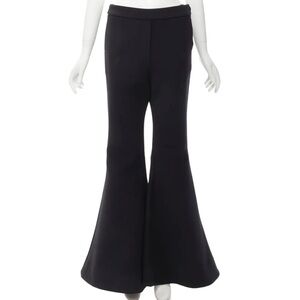 ELLERY Expressionism black polyester extra wide flared trousers pants Sz 6